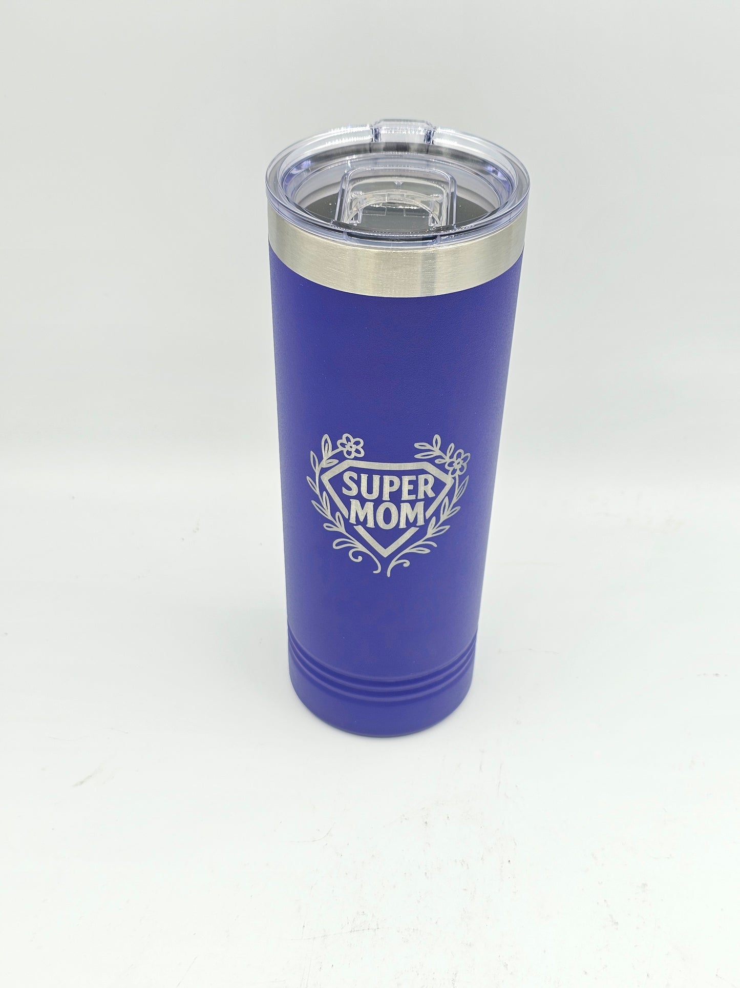 "Super Mom" 22 oz Stainless Steel Insulated Skinny Tumbler