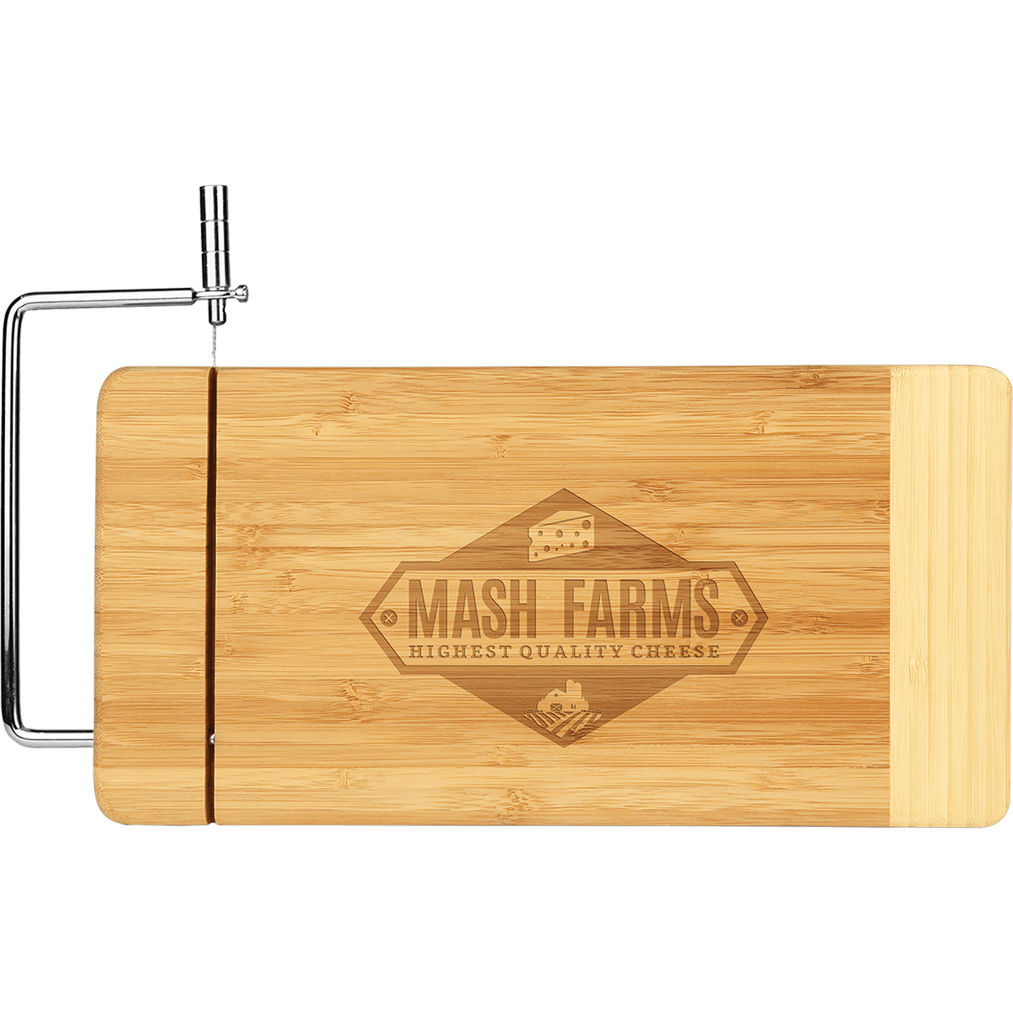 Bamboo Cutting Board with Metal Cheese Cutter