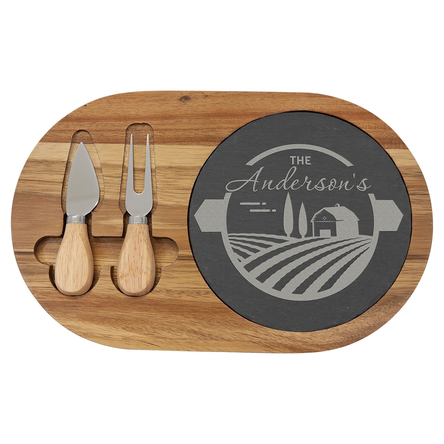 Custom Wood/Slate Serving Board Set