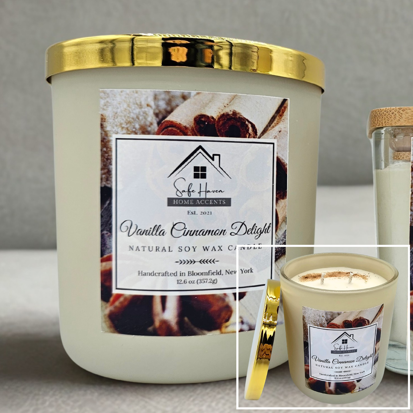 Vanilla Cinnamon Delight Natural Soy Wax Candle