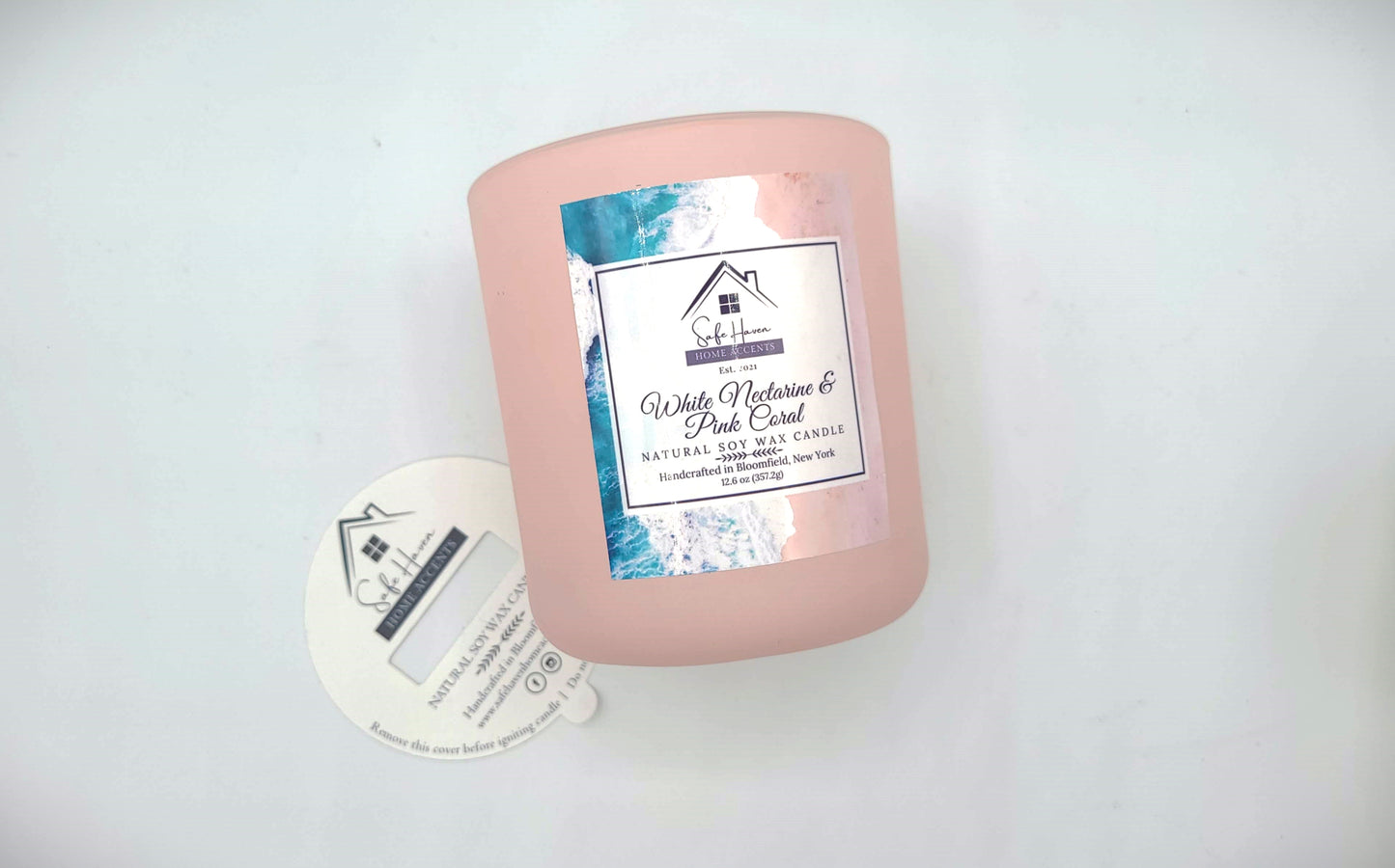 White Nectarine & Pink Coral Natural Soy Wax Candle