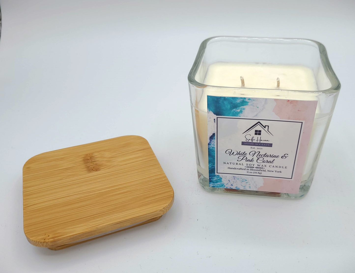 White Nectarine & Pink Coral Natural Soy Wax Candle