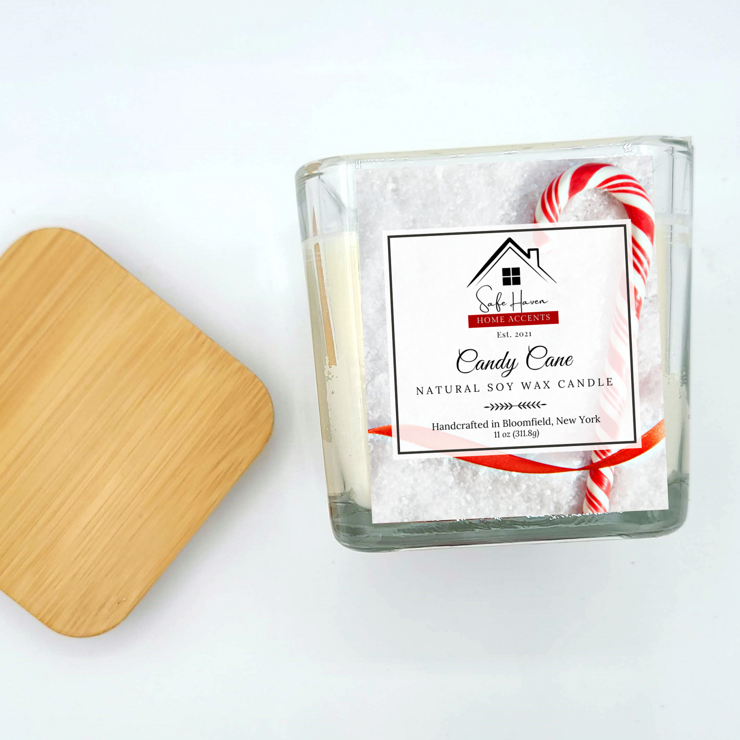 Candy Cane Natural Soy Wax Candle