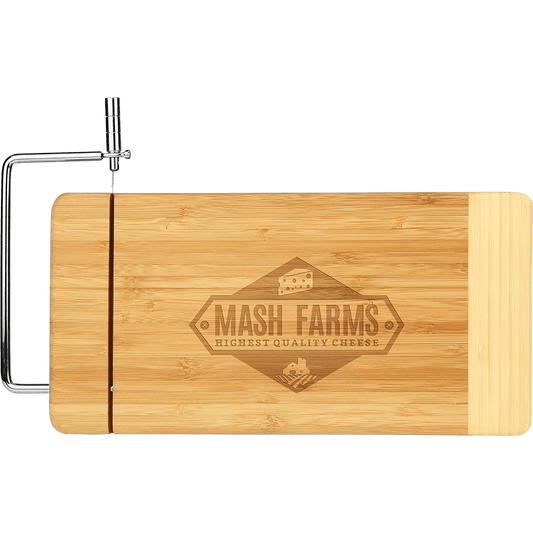 Bamboo Cutting Board with Metal Cheese Cutter