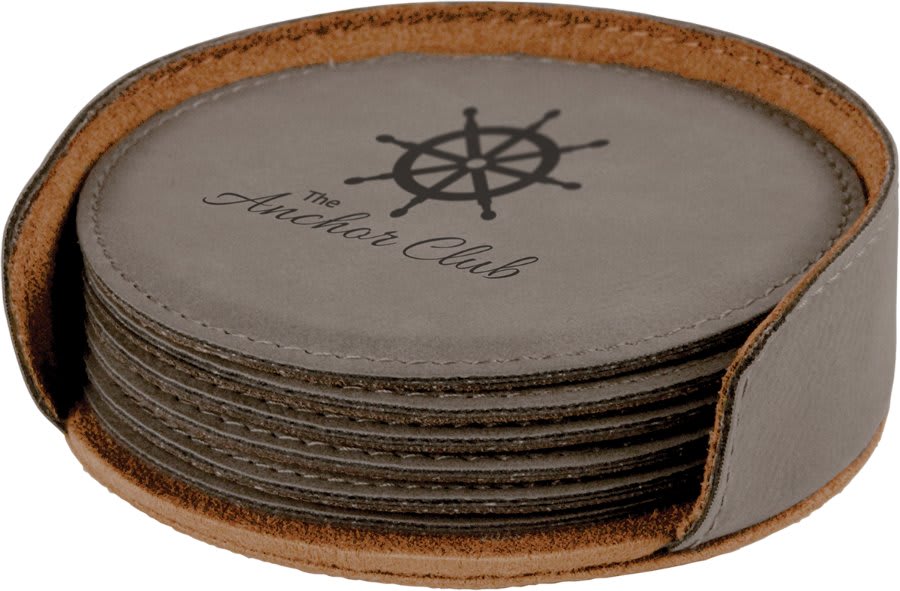 Custom Leatherette Coaster Set