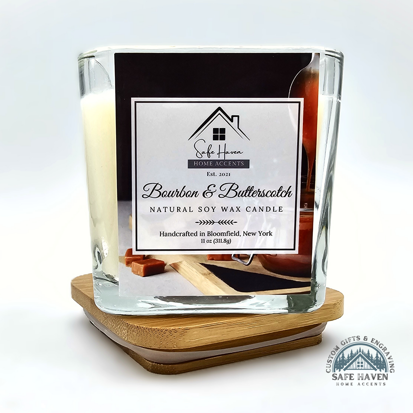 Bourbon & Butterscotch Natural Soy Wax Candle