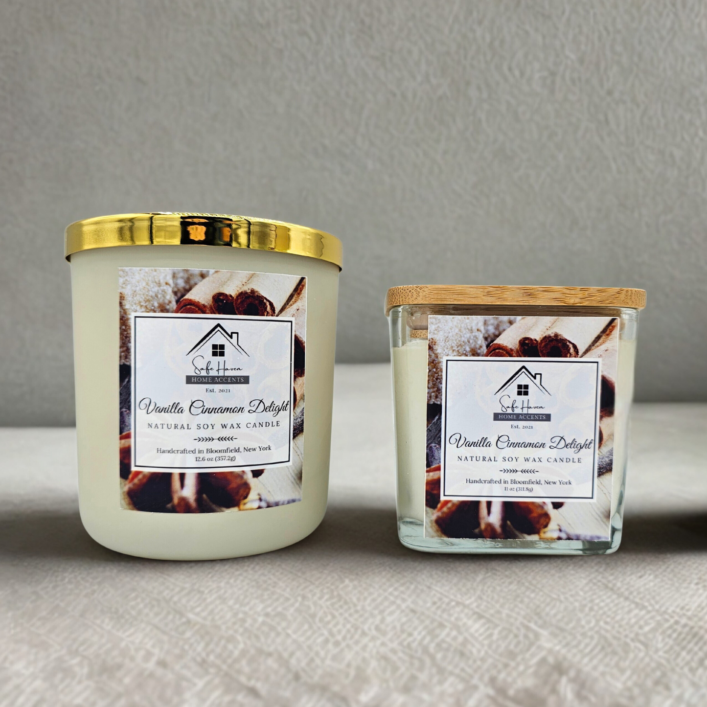 Vanilla Cinnamon Delight Natural Soy Wax Candle