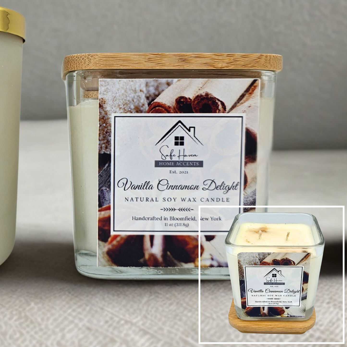 Vanilla Cinnamon Delight Natural Soy Wax Candle