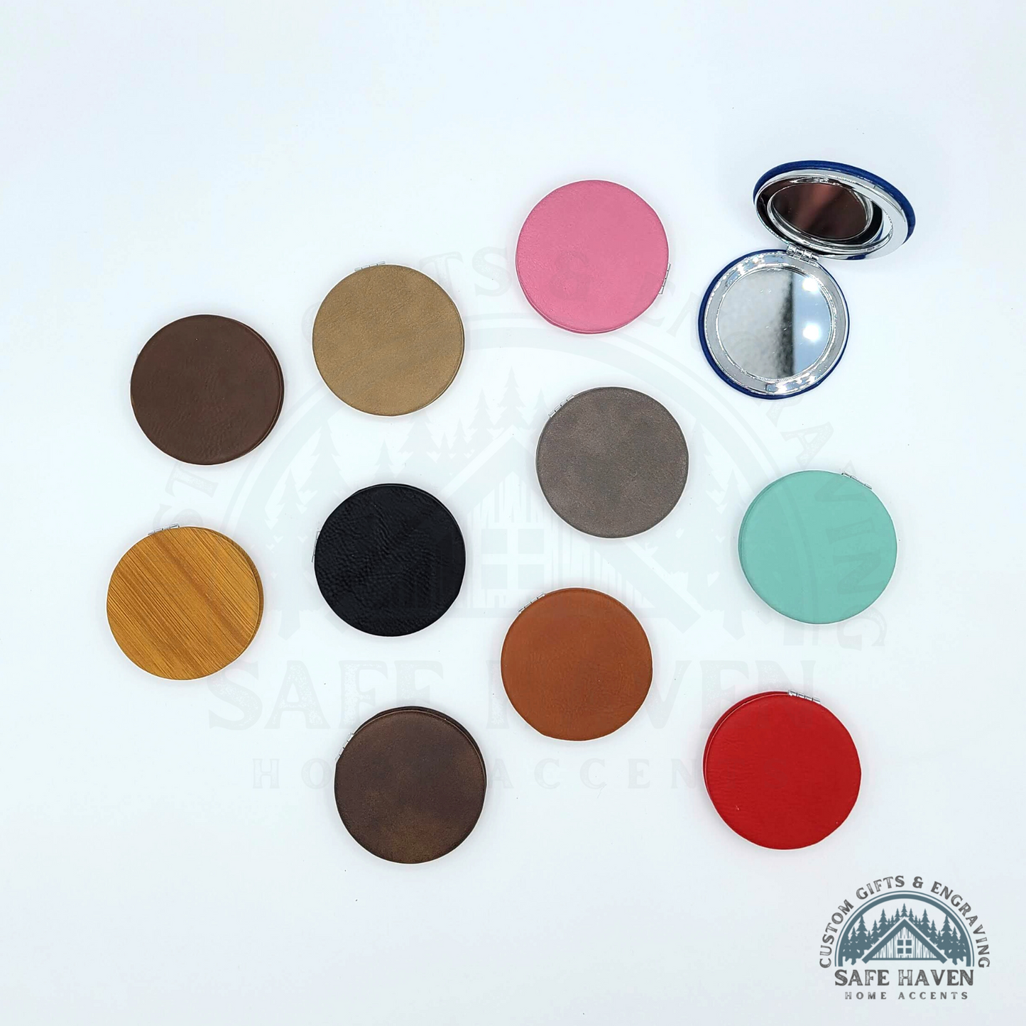 Leatherette Compact Mirrors