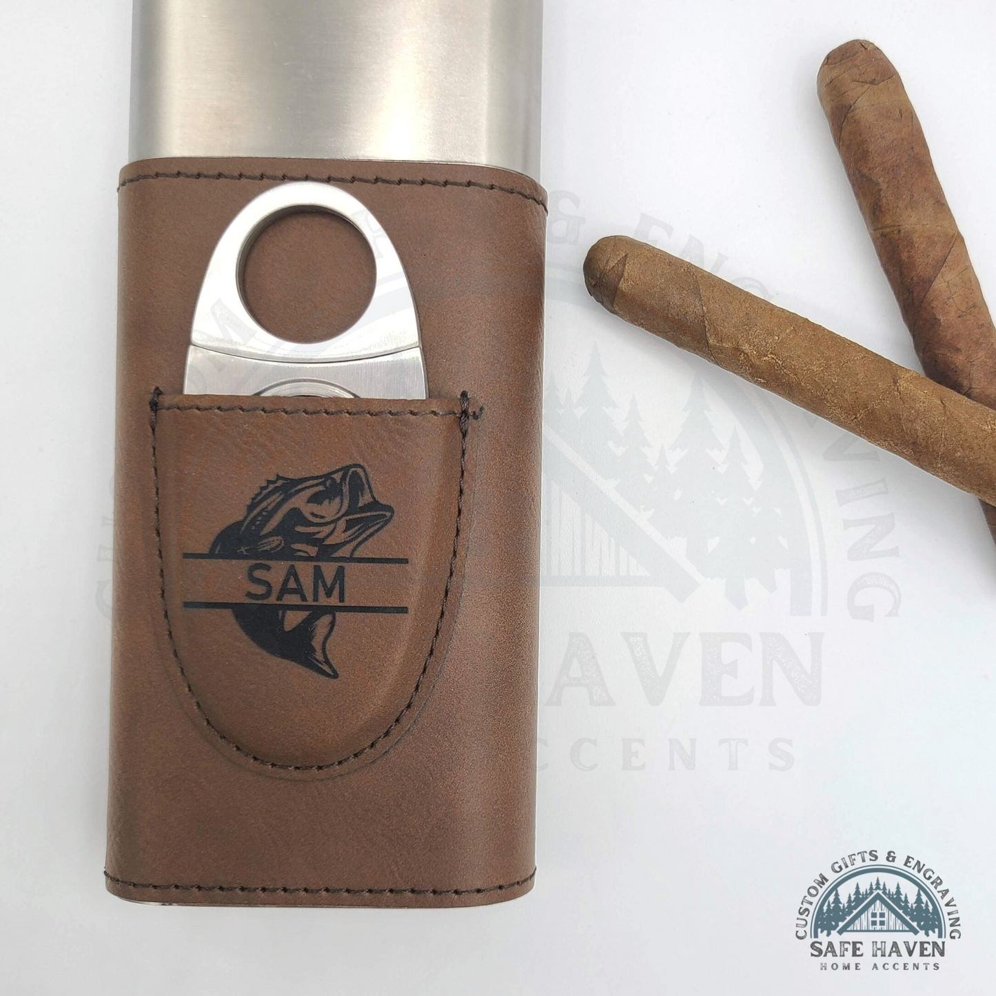 Leatherette Cigar Case with Cutter