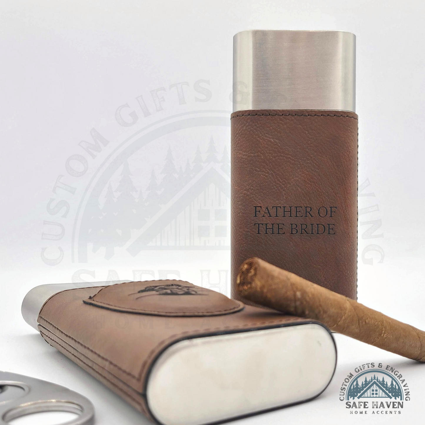 Leatherette Cigar Case with Cutter